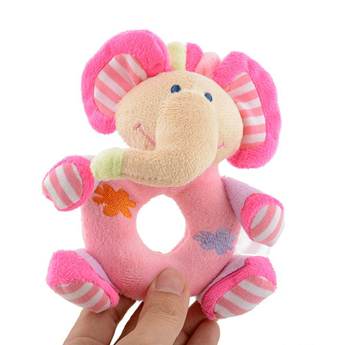 Baby Infant Kids Gifts Cute Soft Pink Elephant Plush Rattle Educational Toys