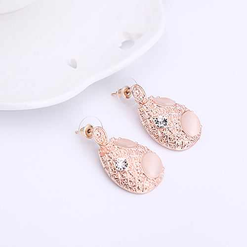 Elegant Lady Rhinestone Resin Teardrop Necklace Stud Earring Dancing Jewelry Set
