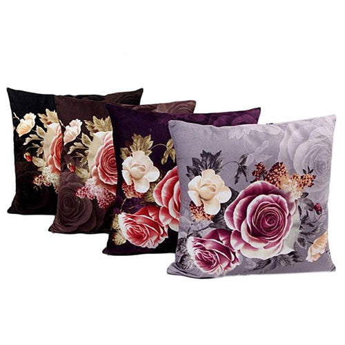 Peony Print Sofa Bed Home Decor Throw Pillow Case Cushion Cover Square Pillowslip
