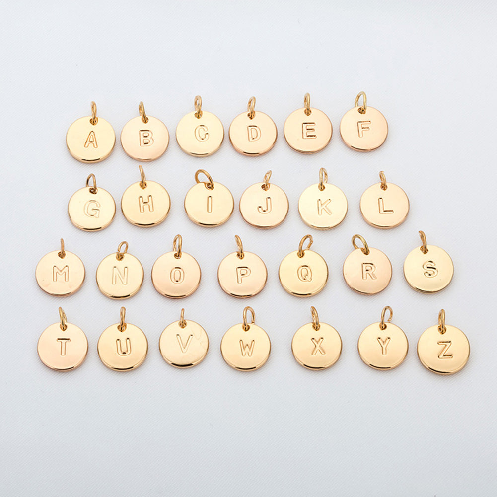 Fashion Simple Letter Round Pendant Chain Necklace Women's Jewelry Party Gift