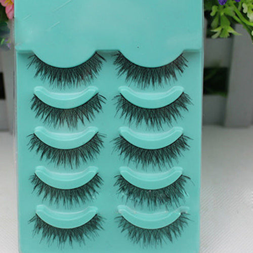 5 Pairs Soft Makeup Handmade Pretty Long Thick Cross False Eyelashes Eye Lashes