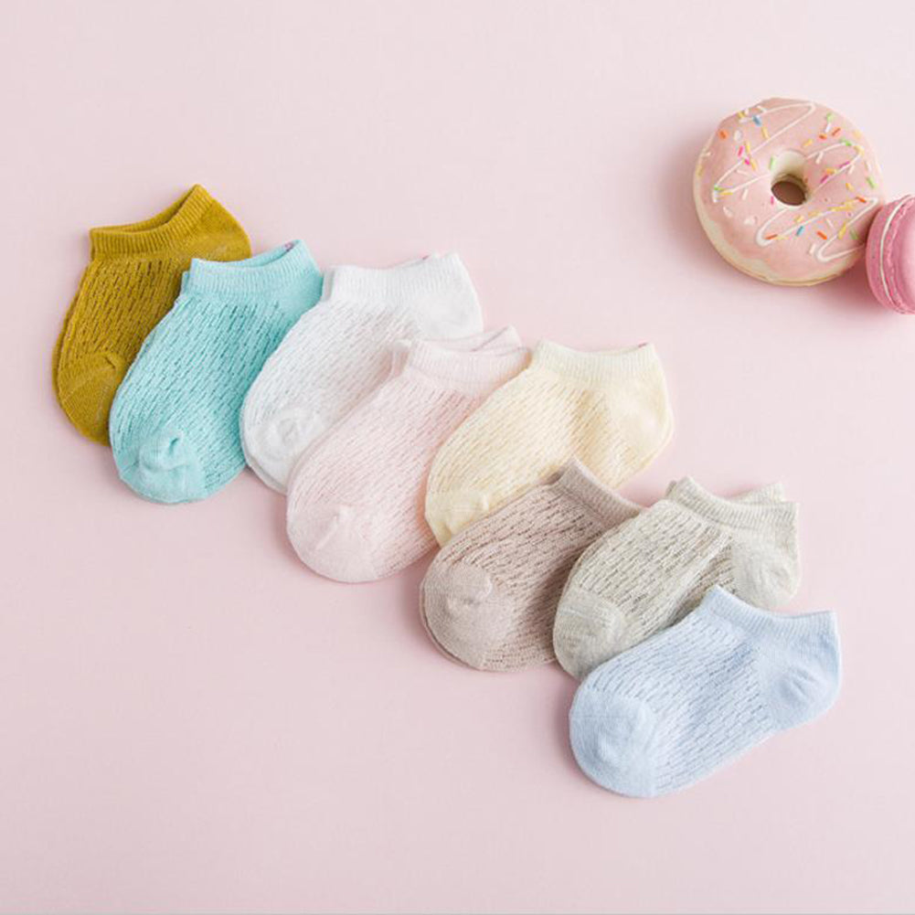 5 Pairs Baby Infants Summer Cotton Mesh Breathable Soft Ultrathin Short Socks