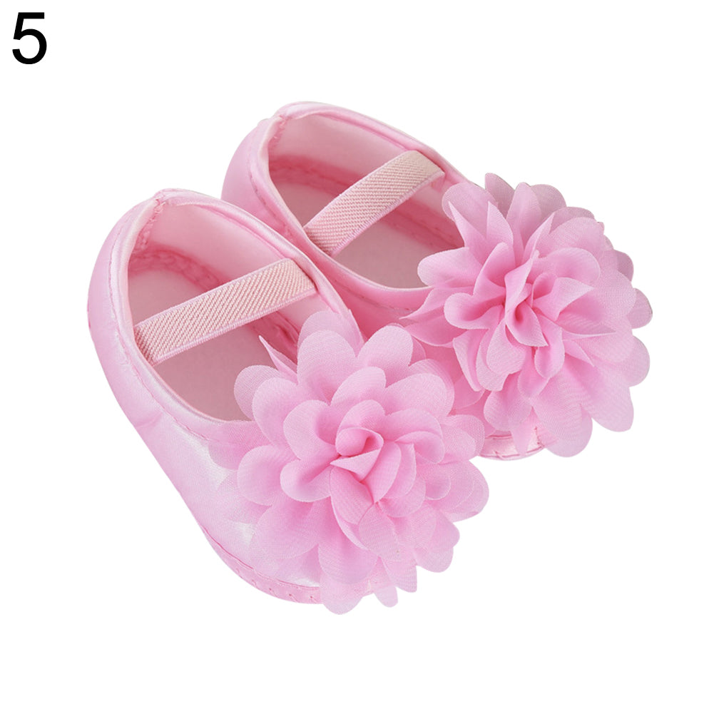 Toddler Baby Kids Girl Bowknot/Flower Anti-slip Princess Slip-on Soft Sole Shoes