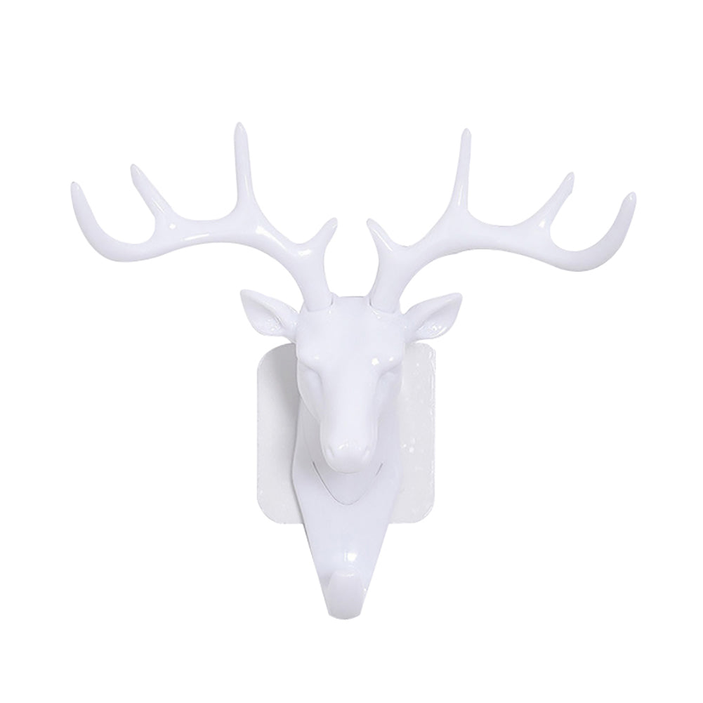 Fashion Deer Head Antlers Self Adhesive Keys Hat Holder Wall Door Hook Hanger