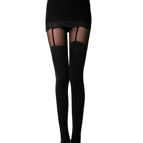 Fashion Stretchy Stockings Sweety Black Leggings Socks Decorated Garters