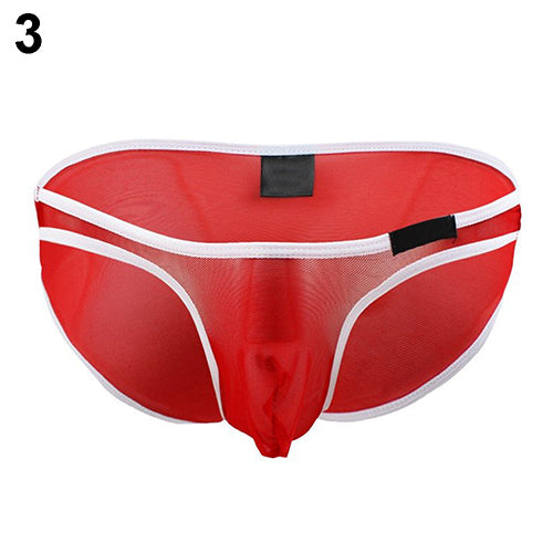 Men's Sexy Mesh Bulge Pouch Pants Bikini Briefs Underwear Low Rise Boxers