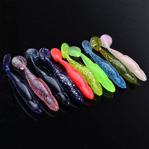 10Pcs Multi-color Soft Durable Plastic Bionic Fish Lures Baits Fishing Tackle