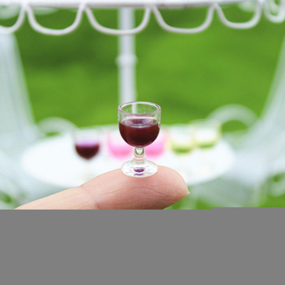 Mini Wine Glass Miniature Food Dollhouse 1:6 1:12 House Model Decor Supplies