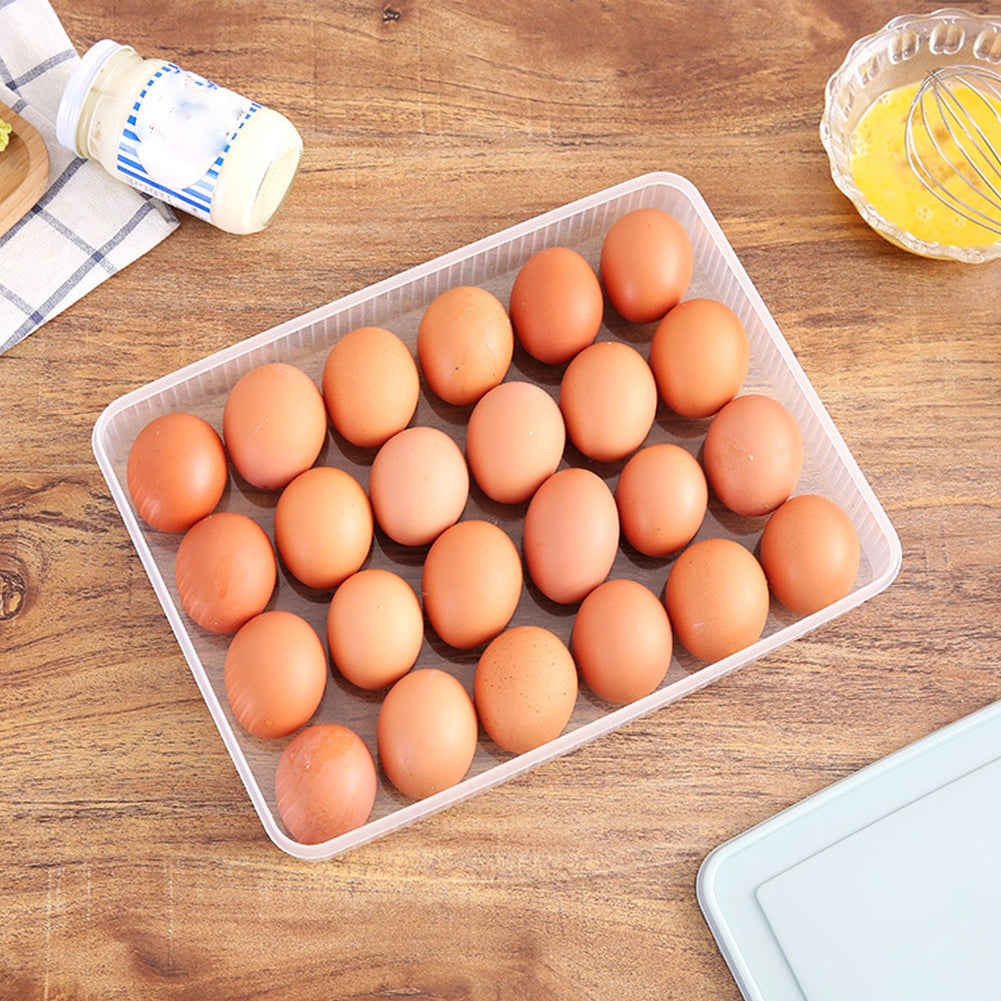 Refrigerator Egg Storage Box 24 Eggs Holder Food Container Plastic Organizer