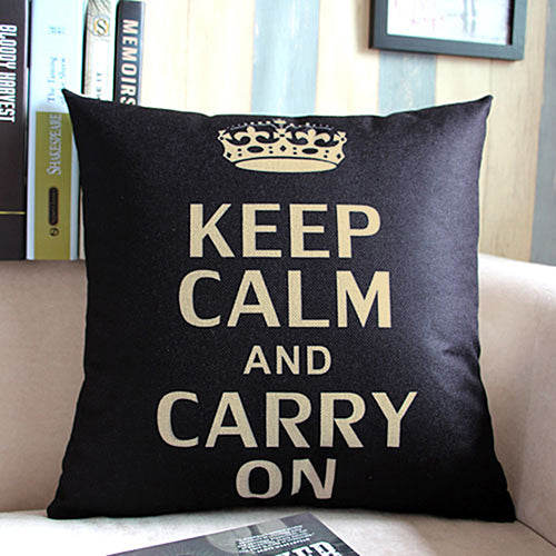 Retro Home Decorative Linen Cotton Blended Cushion Cover Crown Throw Pillow Case