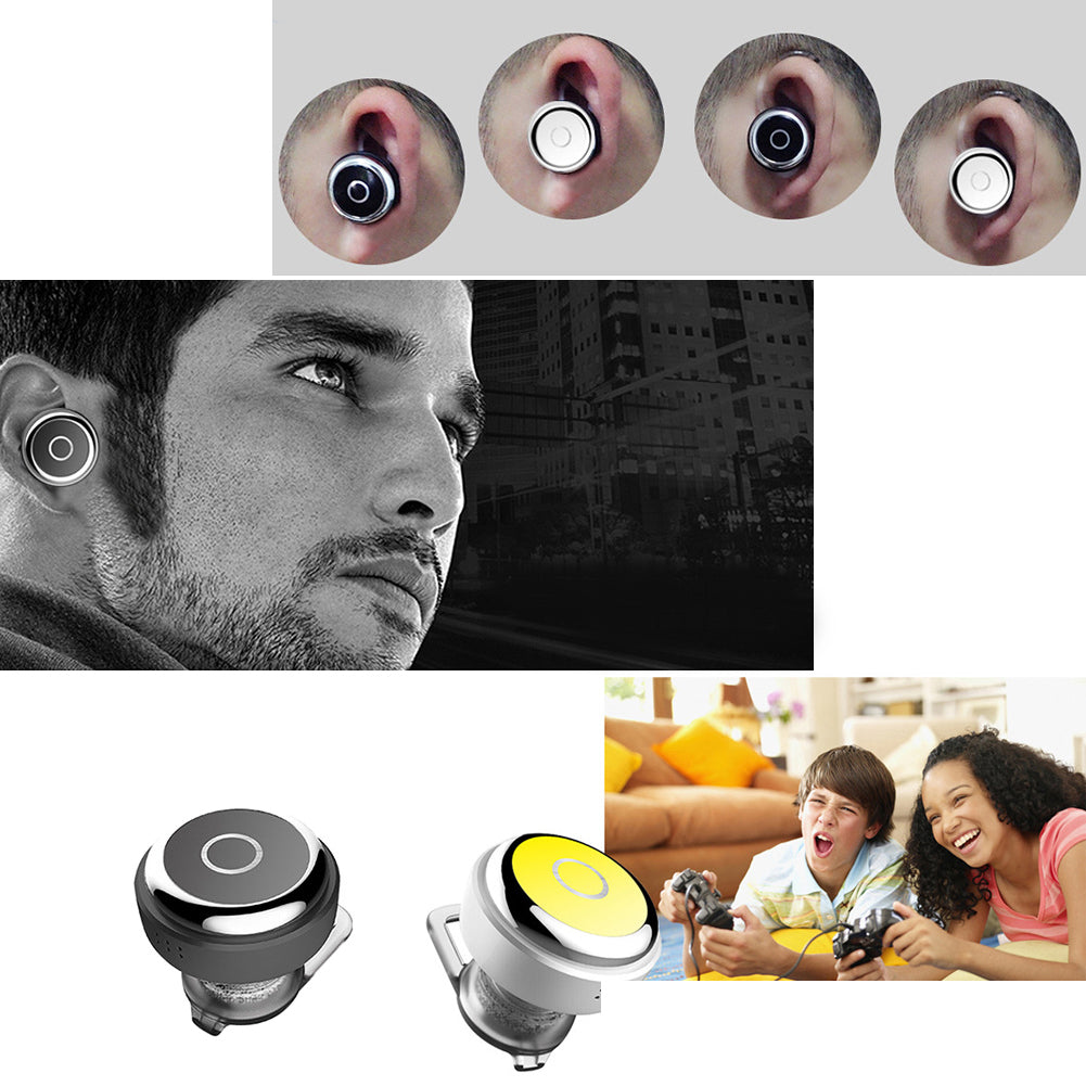 In-Ear Bluetooth Headset Earpiece with Mic Wireless Earphone for iPhone Samsung