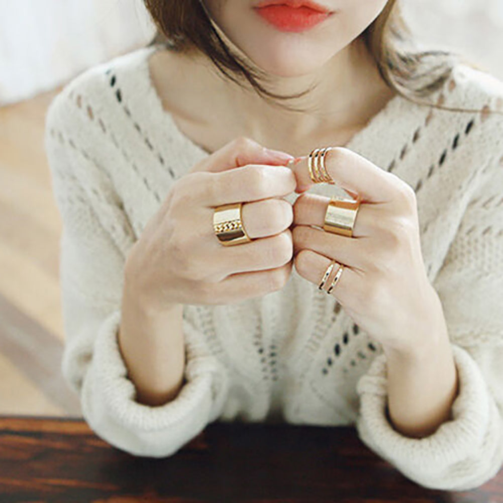 3 Pcs/Set Fashion Open Rings Midi Finger Knuckle Stack Rings Charms Xmas Gift