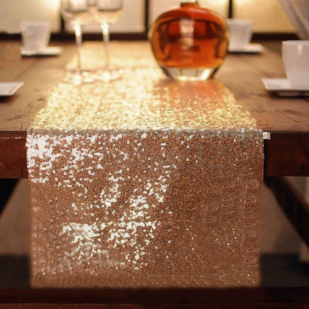 Sequins Hotel Table Runner Wedding Party Table Decoration Venue Desk Decor