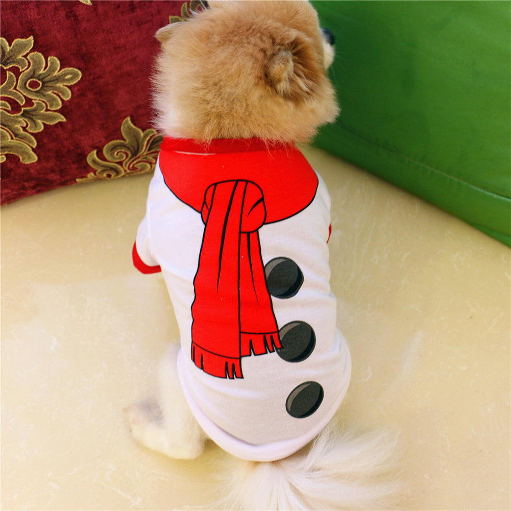 Pet Dog Cat Fashion Snowman Style Clothes Puppy Christmas Costumes Apparel