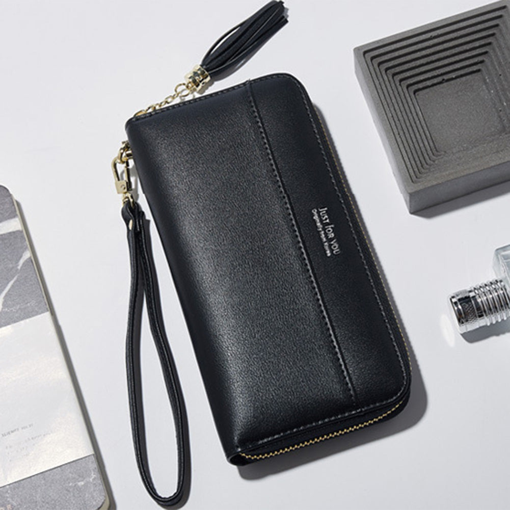 Fashion Women Faux Leather Zipper Long Wallet ID Credit Card Holder Gift