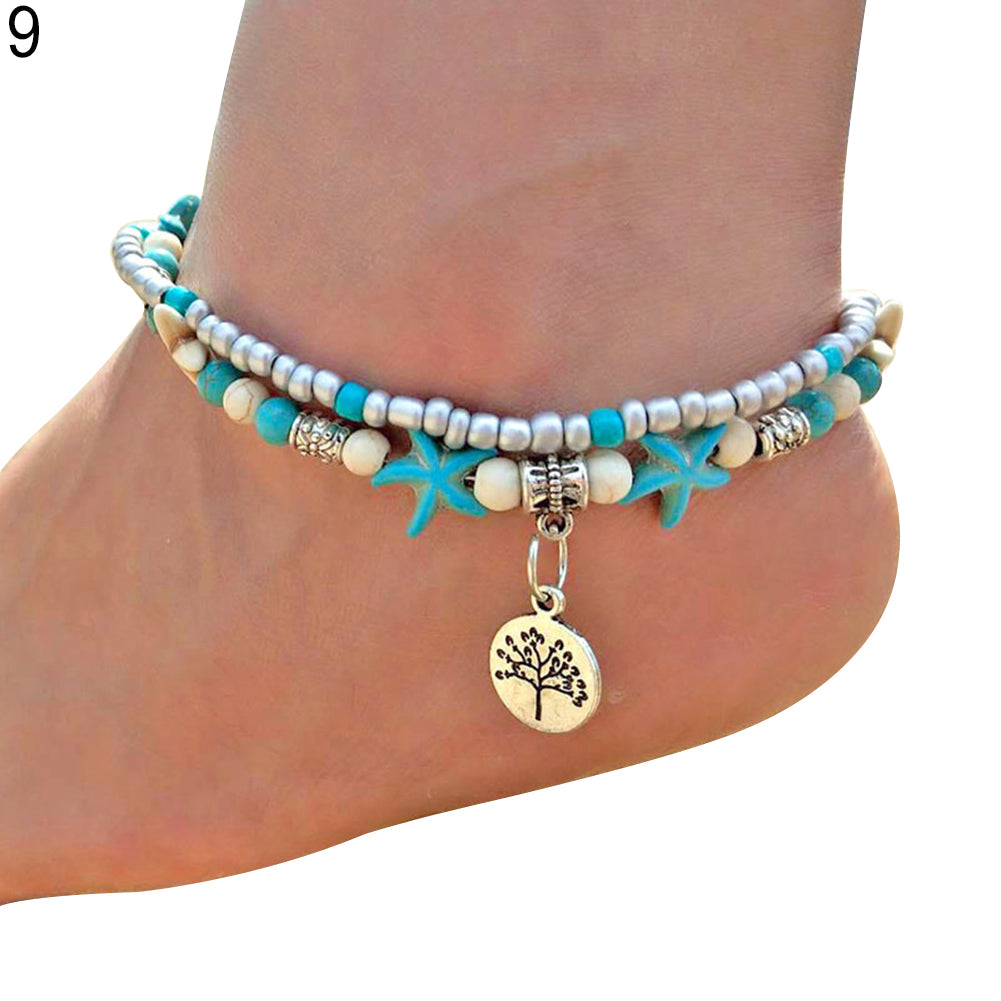 Shell Anklet Beads Starfish Yoga Women Sandal Bracelet Foot Boho Jewelry Gift