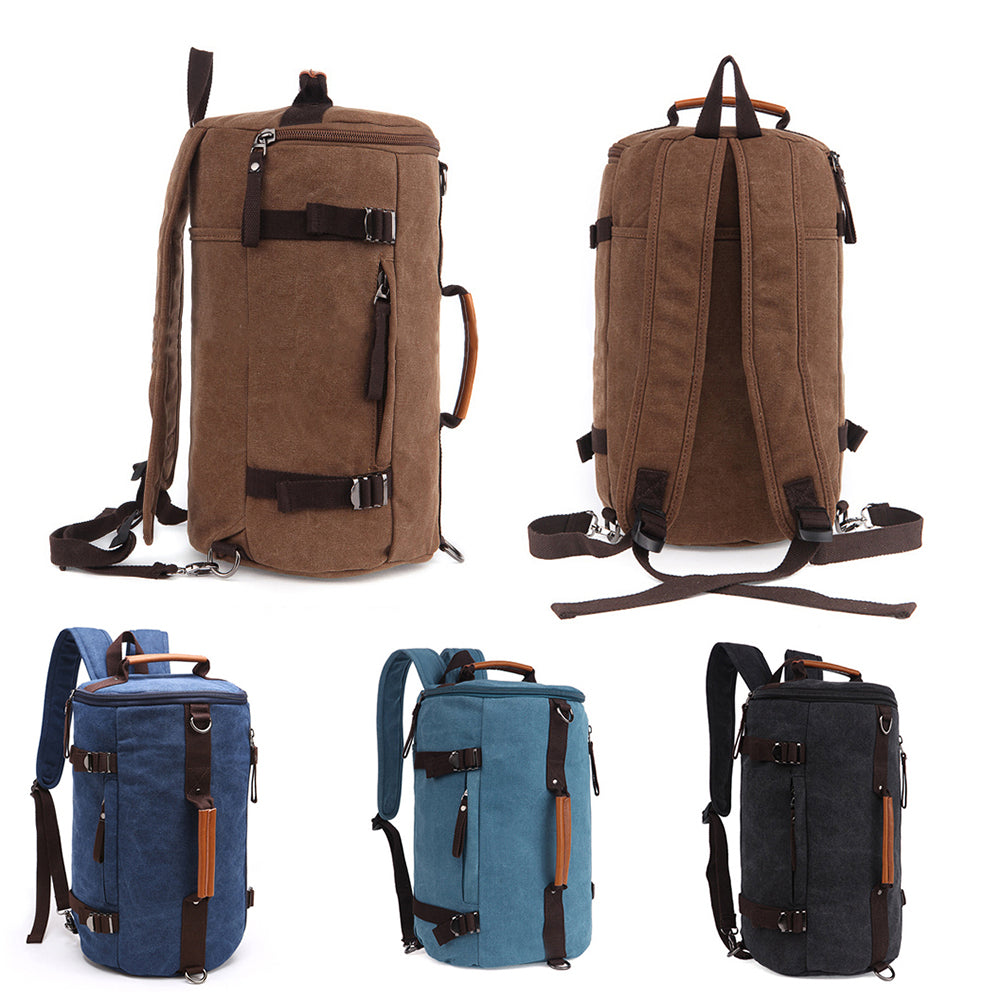 Men Vintage Canvas Backpack Camping Gym Zip Luggage Sports Travel Crossbody Bag