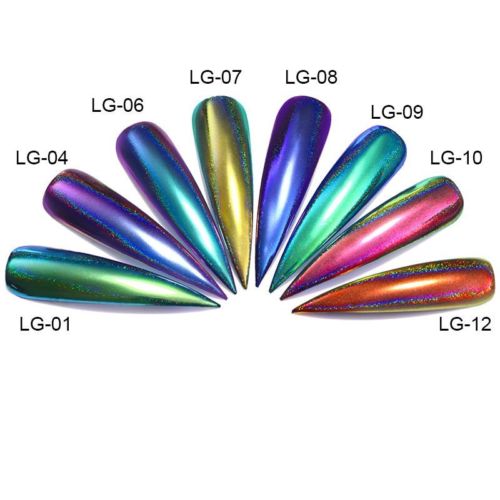 Chameleon Holographic Mirror Effect Nail Art Powder Chrome Pigment Dust Gift