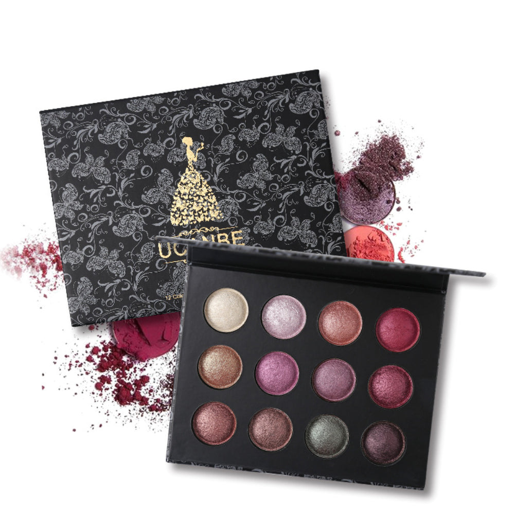 Matte Shimmer Pigment Powder Smoky Nude Makeup Pro 12 Colors Eyeshadow Palette