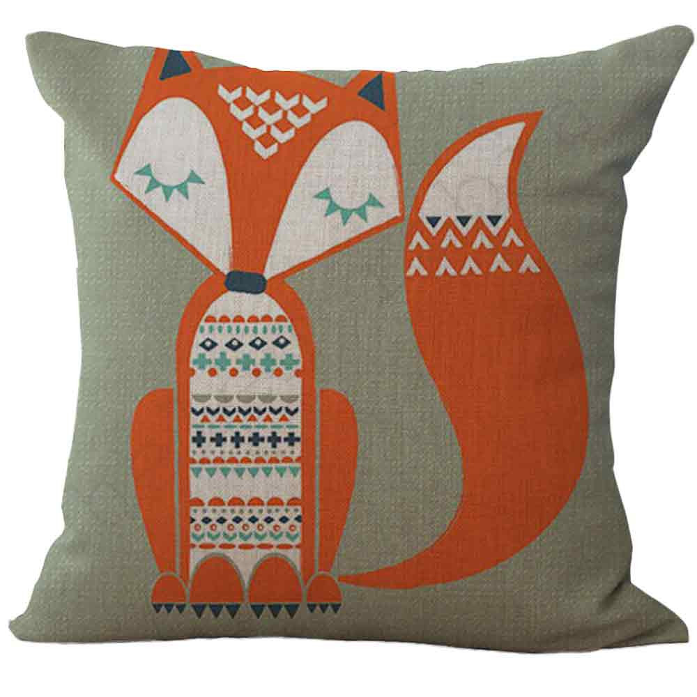 Fox Print Sofa Bed Home Decoration Pillow Case Cushion Cover