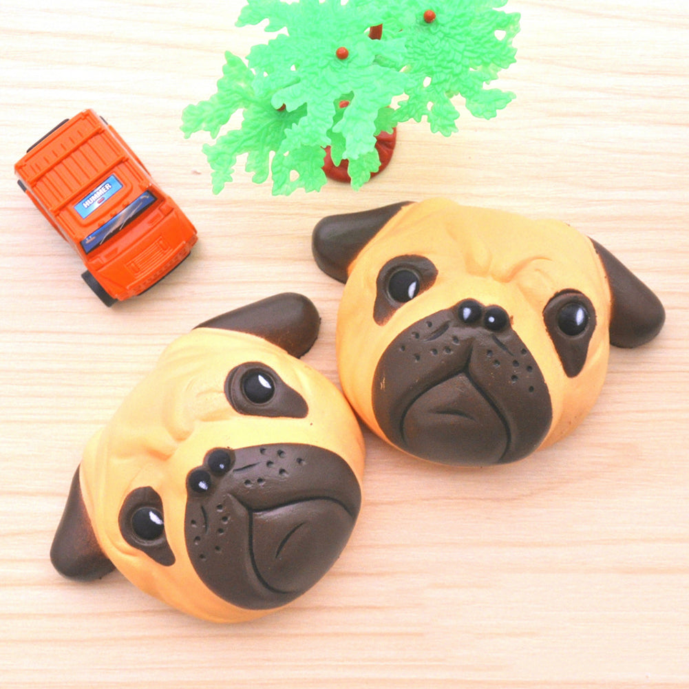 Funny Bulldog Head Simulation Squishy Slow Rising Toy Stress Reliever Xmas Gift