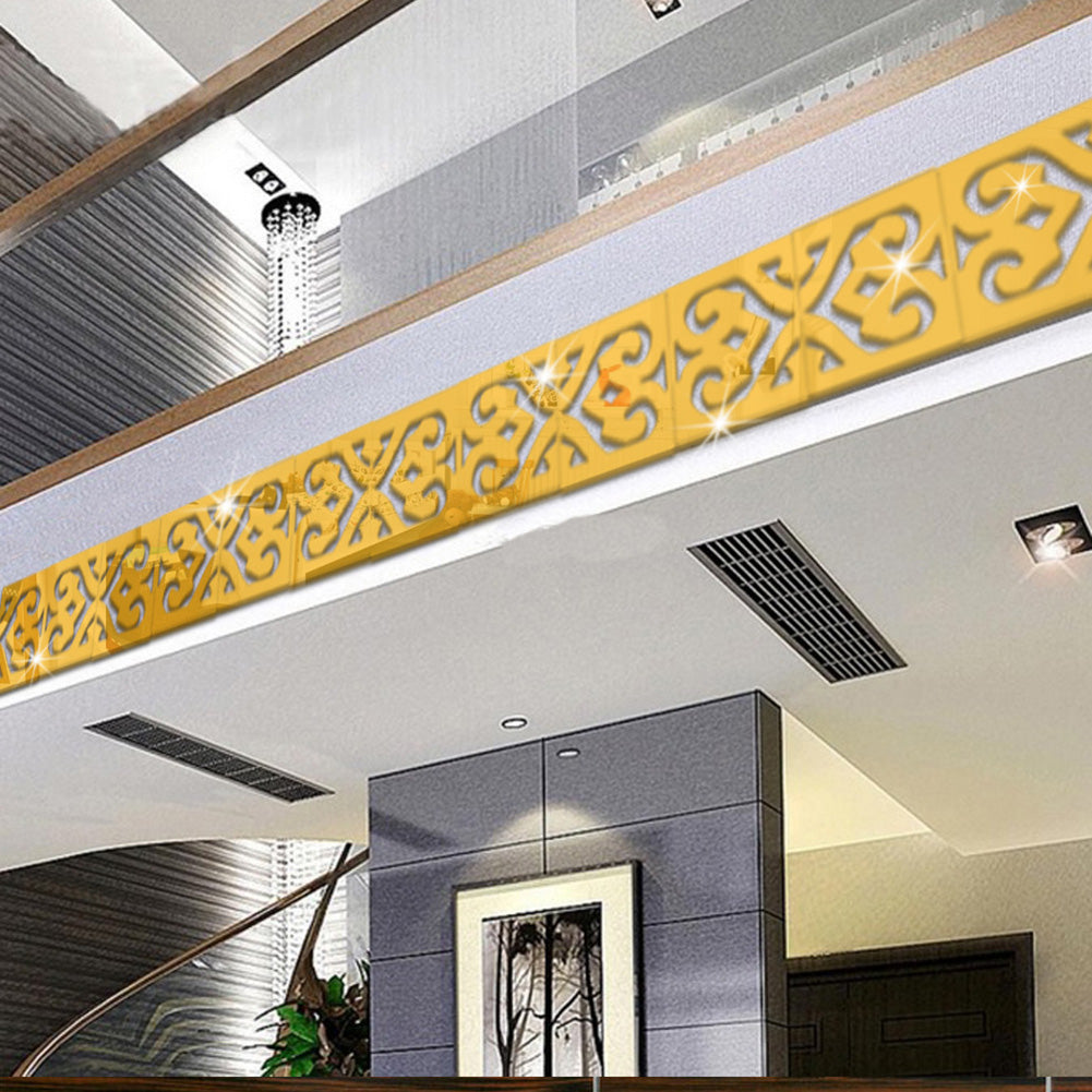 DIY Acrylic Line Mirror Wall Stickers Bedroom Living Room Hallway Home Decors