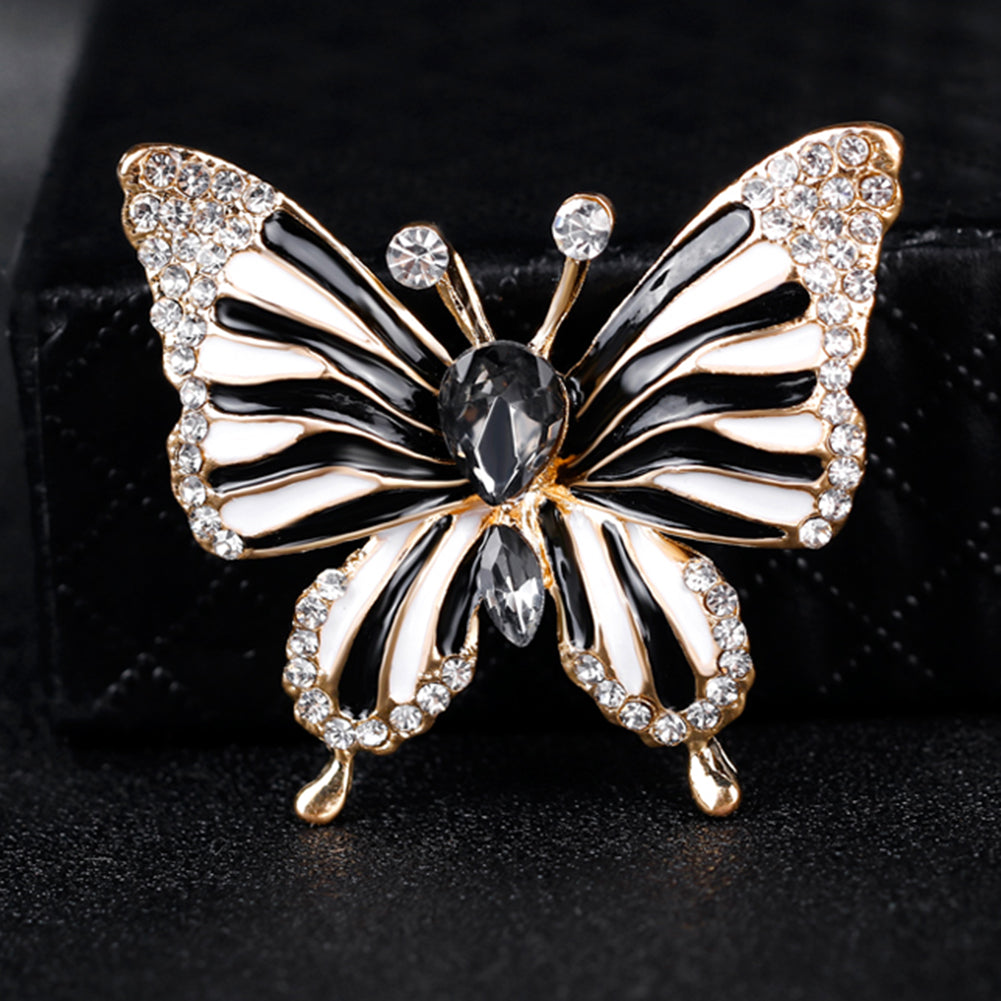 Fashion Butterfly Shiny Rhinestone Enamel Brooch Pin Ladies Wedding Gift Jewelry