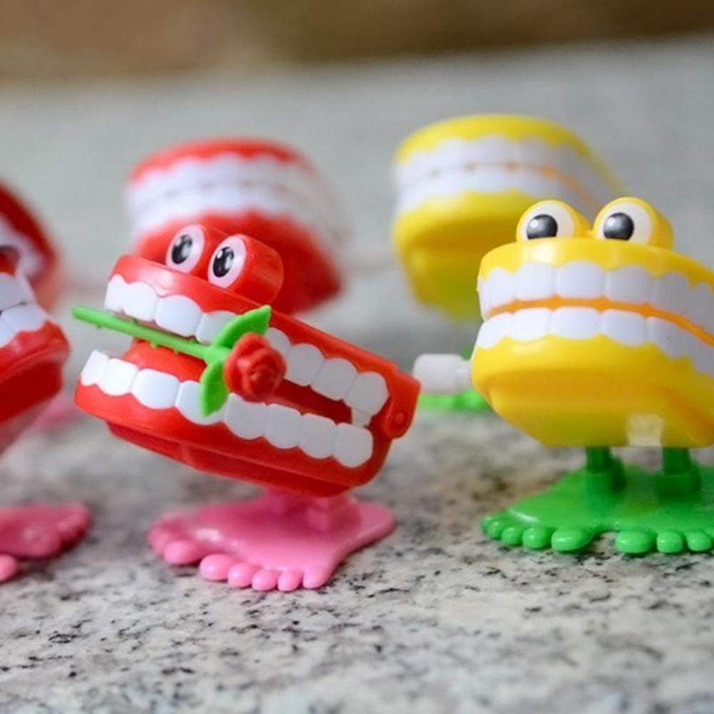 Cute Cartoon Jumping Tooth Baby Kids Dental Educational Clockwork Wind-up Toy