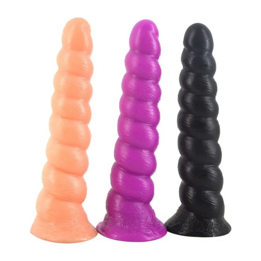 Simulation Conch Spiral Butt Plug Dildo Sucker Women Men Adult Products Sex Toys