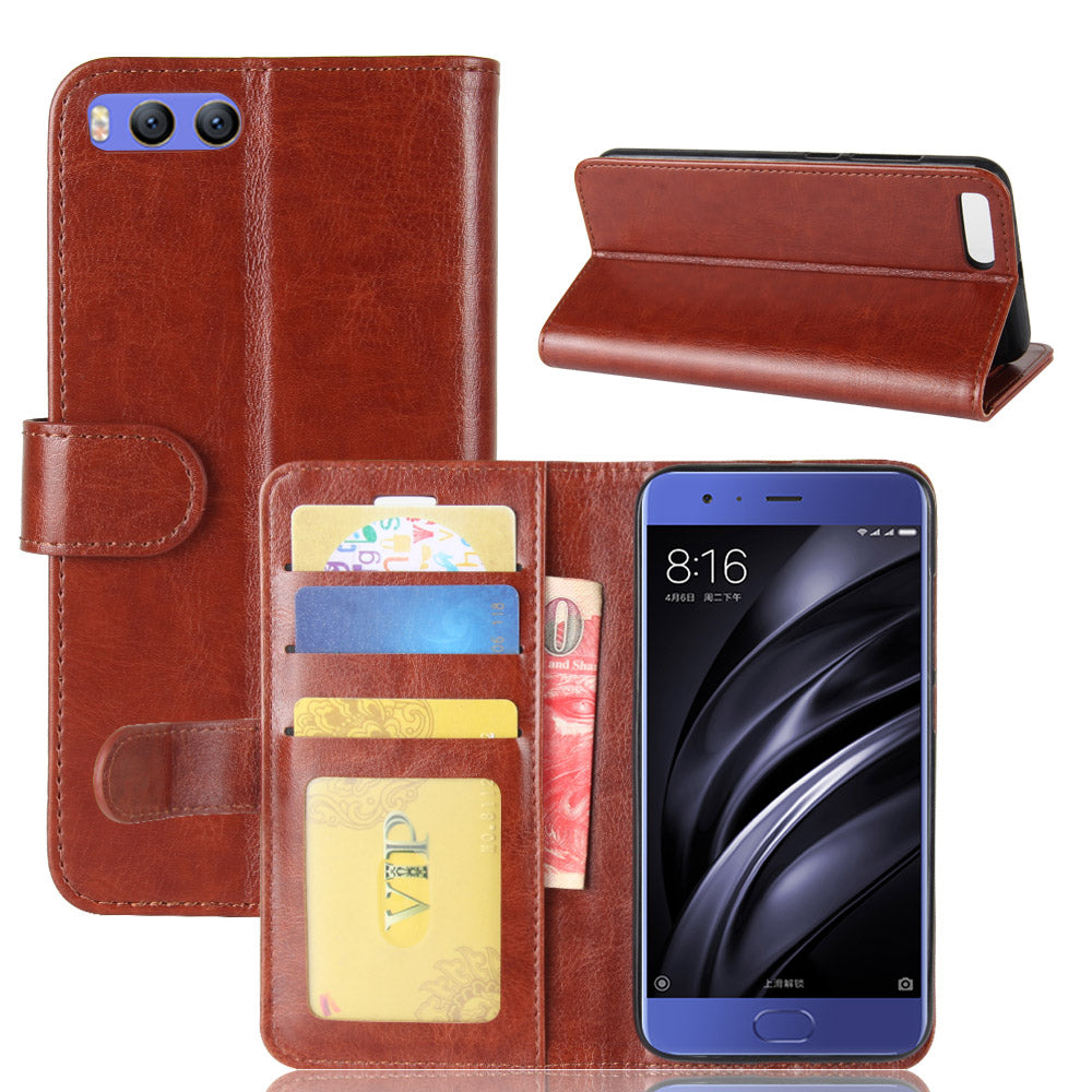 Xiaomi Mi 6 Case PU Leather Flip Wallet Card Slot Cover for Xiaomi Mi 6