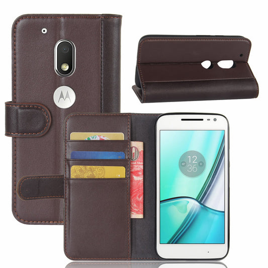 Motorola Moto G4 Play Case Genuine Leather Magnetic Flip Cover Kickstand Card Slot Wallet Coque for Moto G4 Play