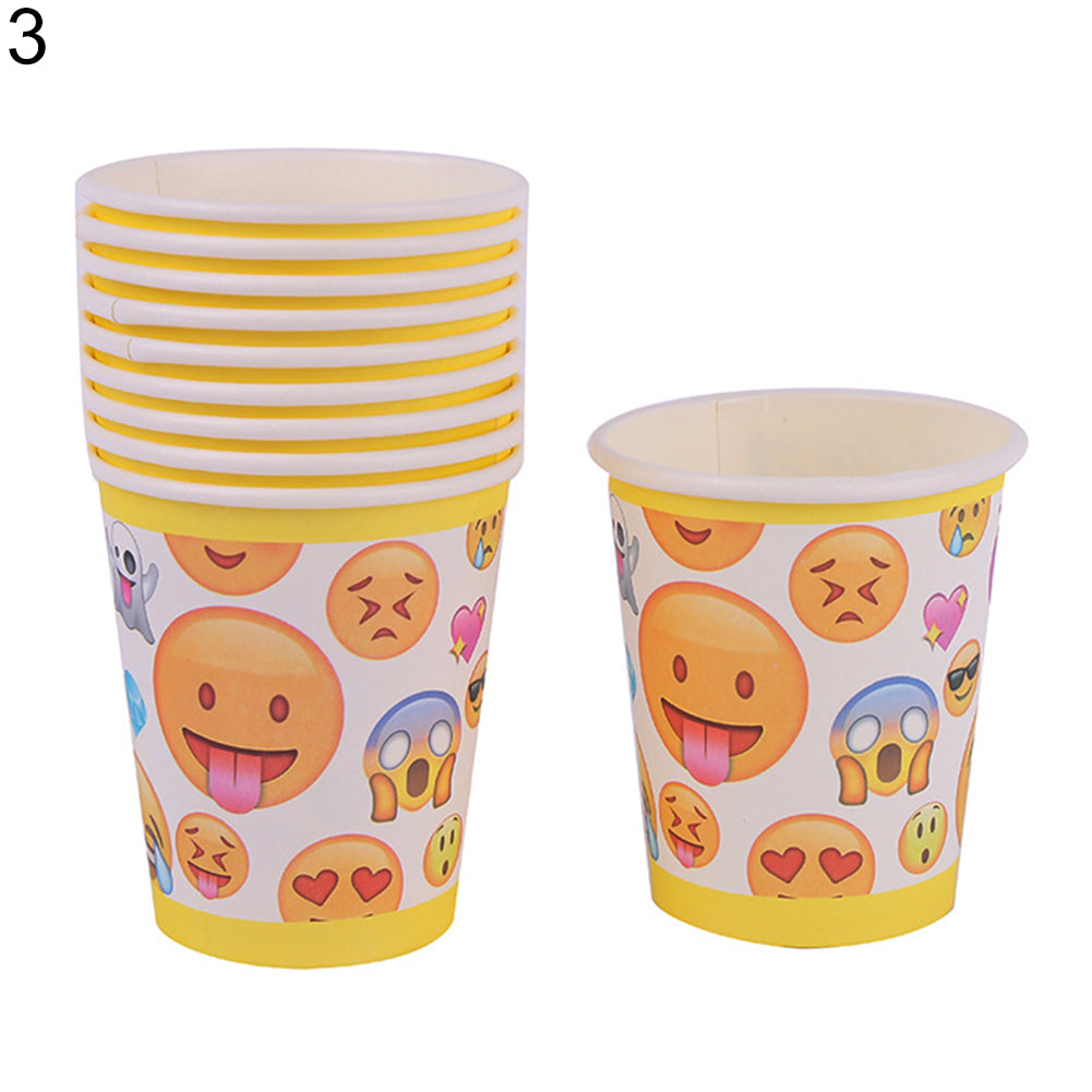 Cute Emoji Smile Cry Baby Kids Birthday Party Event Decoration Supplies Set