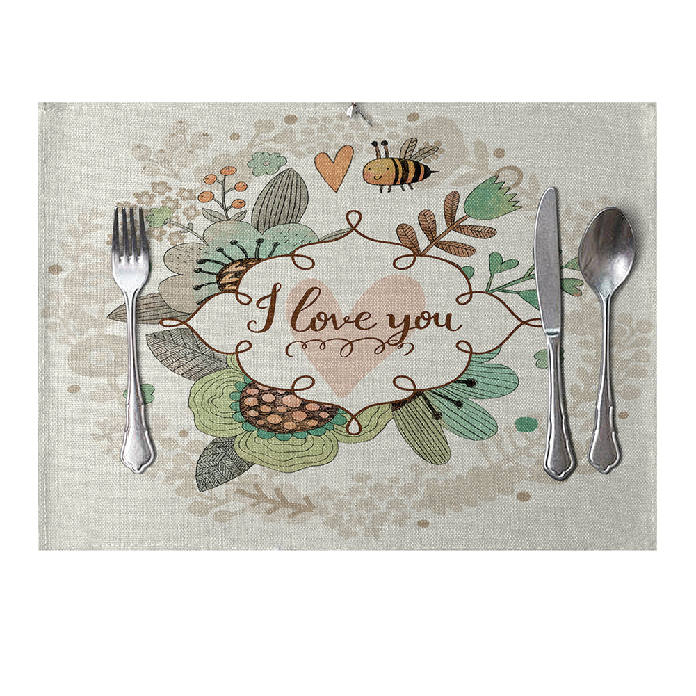 Rectangle Cartoon Animal Printed Heat Insulation Placemat Home Tablewear Pad