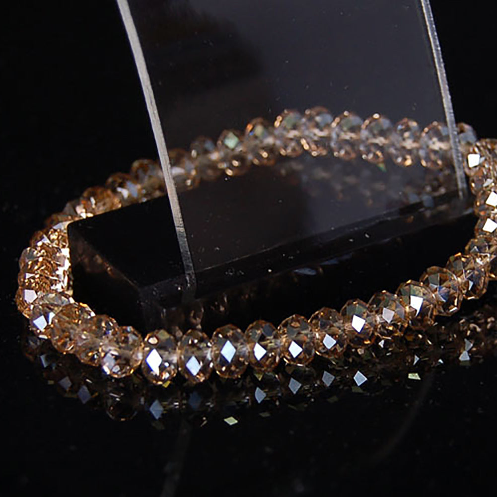 Fashion Elegant Faux Crystal Beads Shiny Elastic Bracelet Women Jewelry Gift