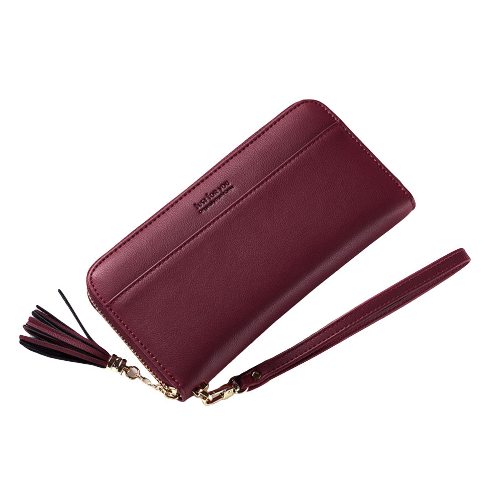 Fashion Women Faux Leather Zipper Long Wallet ID Credit Card Holder Gift