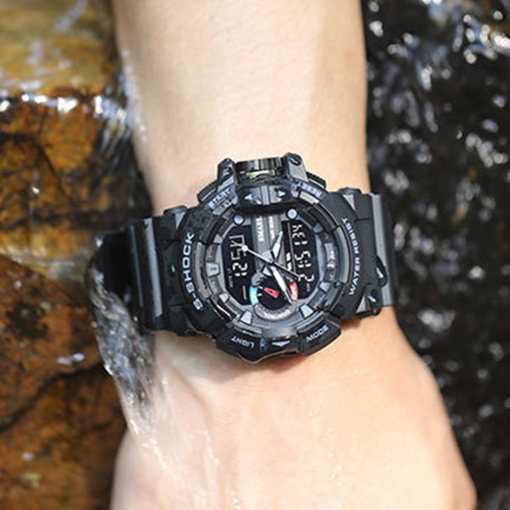 Fashion Men Sport Waterproof Shockproof Dual Display LED Digital Wrist Watch