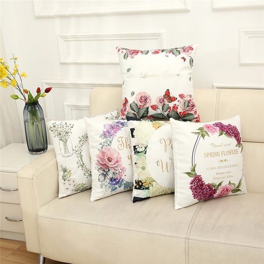Floral Shining Gilding Pattern Print Pillow Cushion Cover Case Car Home Decor