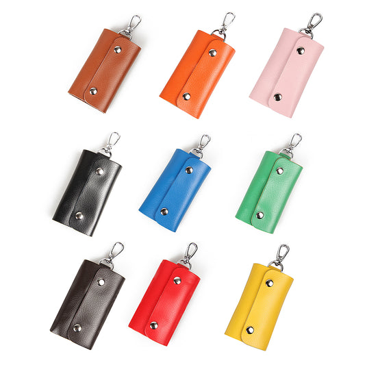 Pocket Size Cow Leather Car Key Holder Organizer Case Keyring Hanger Pouch Bag