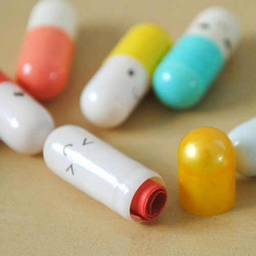 50 Pcs Message Storage Bottle Capsule Letter Cute Love Friendship Half Color Pill