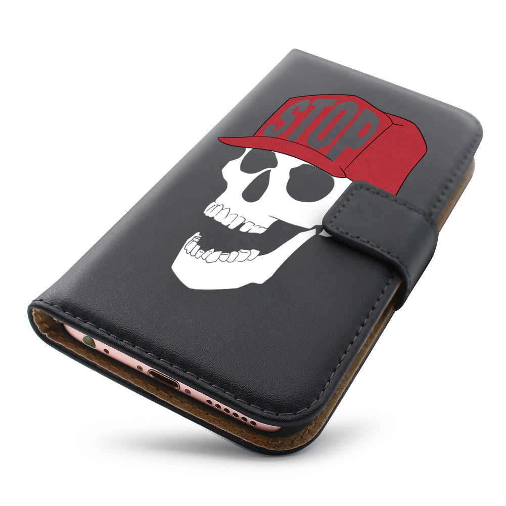 Faux Leather Cool Skull Flip Stand Wallet Case Cover for iPhone 7 7 Plus 6 Plus