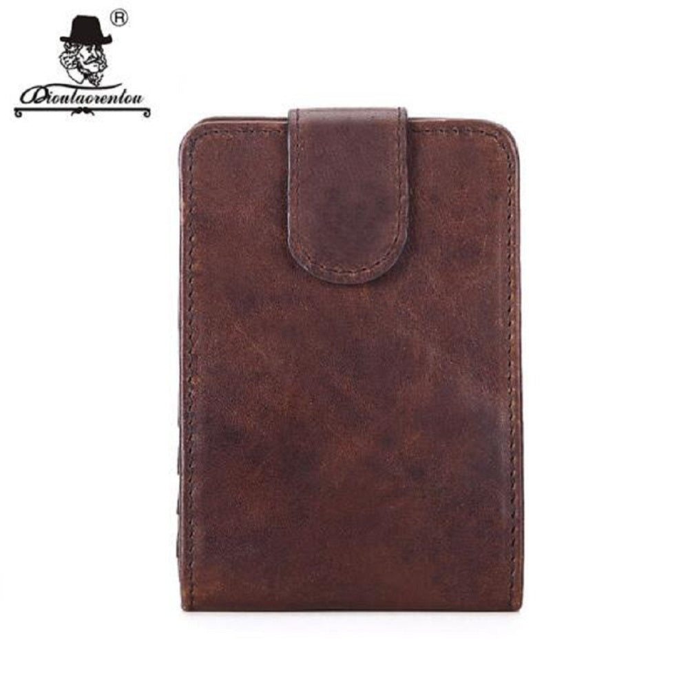 Genuine Leather Wallets Vintage 16 Slots Men Wallets Men Credit Card Holder Creditcard Case Protector for Cards