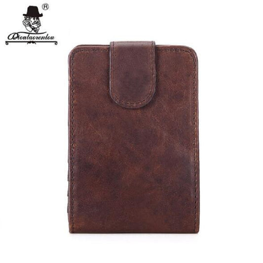 Genuine Leather Wallets Vintage 16 Slots Men Wallets Men Credit Card Holder Creditcard Case Protector for Cards