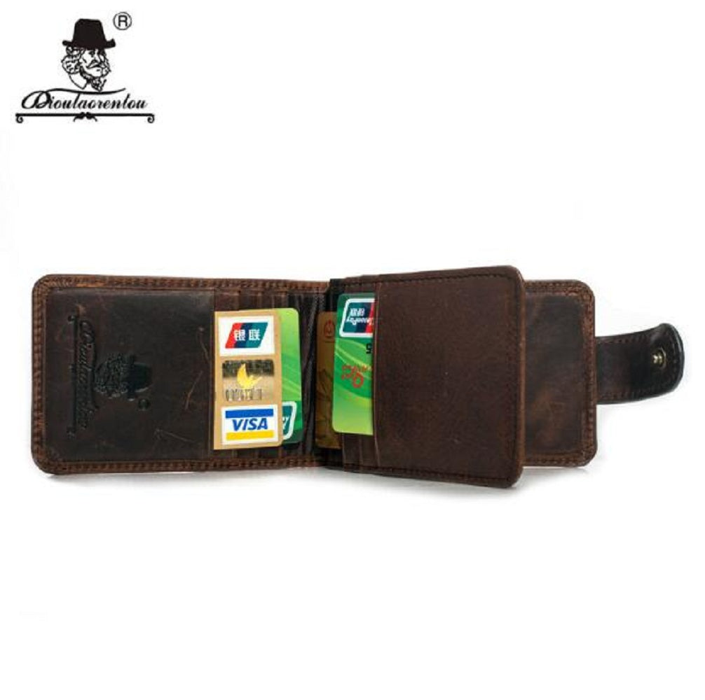 Genuine Leather Wallets Vintage 16 Slots Men Wallets Men Credit Card Holder Creditcard Case Protector for Cards