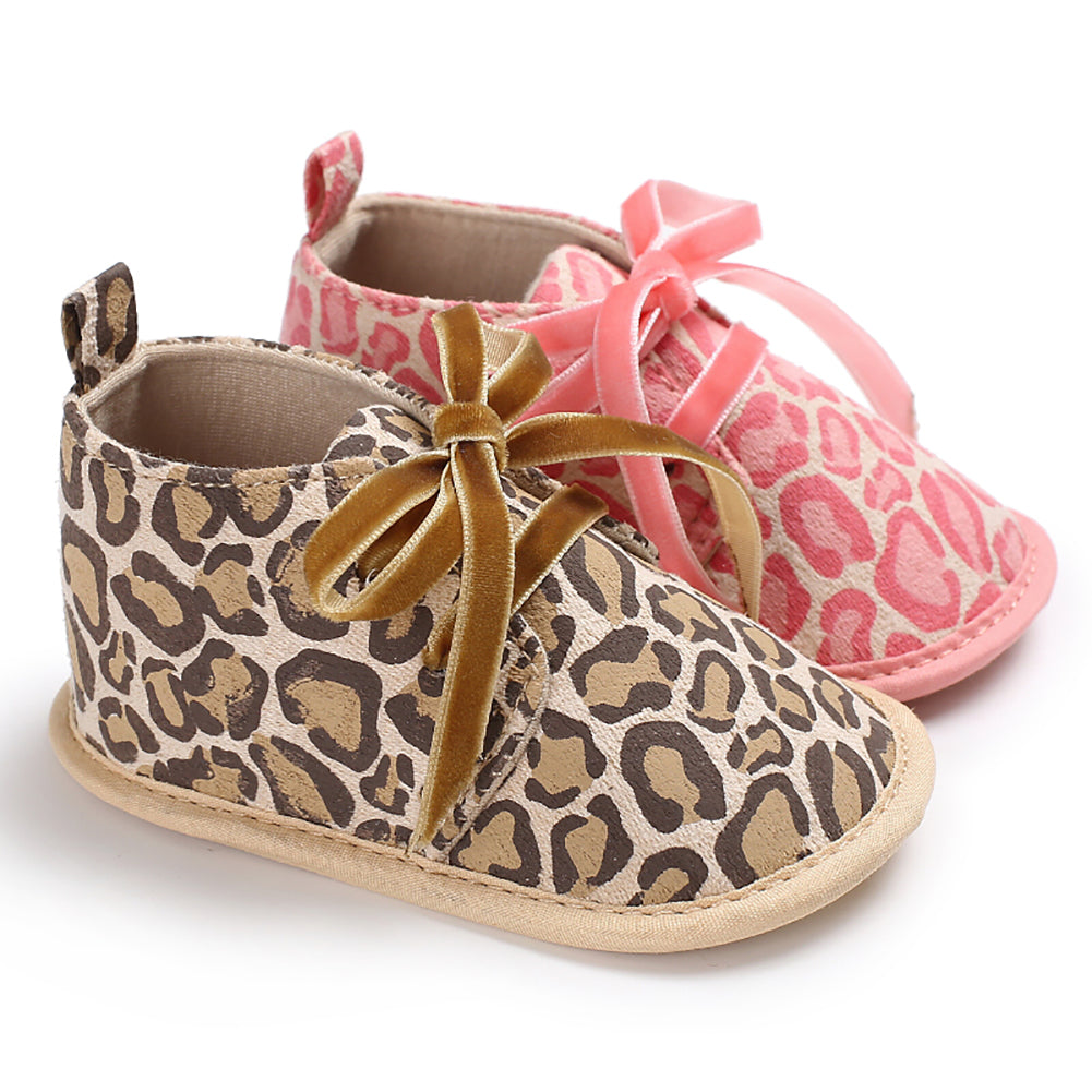 Baby Toddler Boy Girl Leopard Print Canvas Anti-Slip Sneakers Walking Shoes Crib