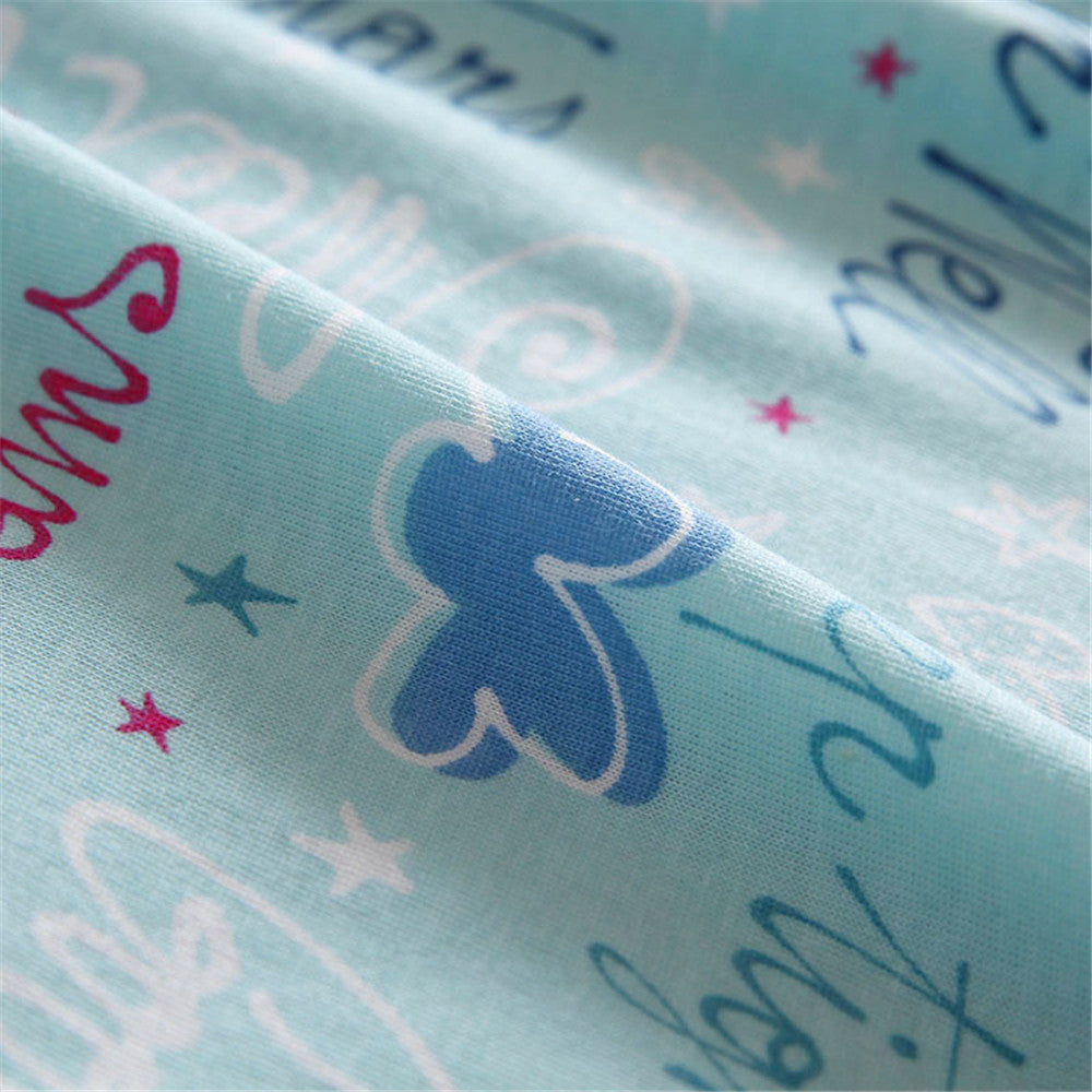 Letter print Sleepwear Cotton women sleep shirts short sleeve plus size Nightgown green BY69