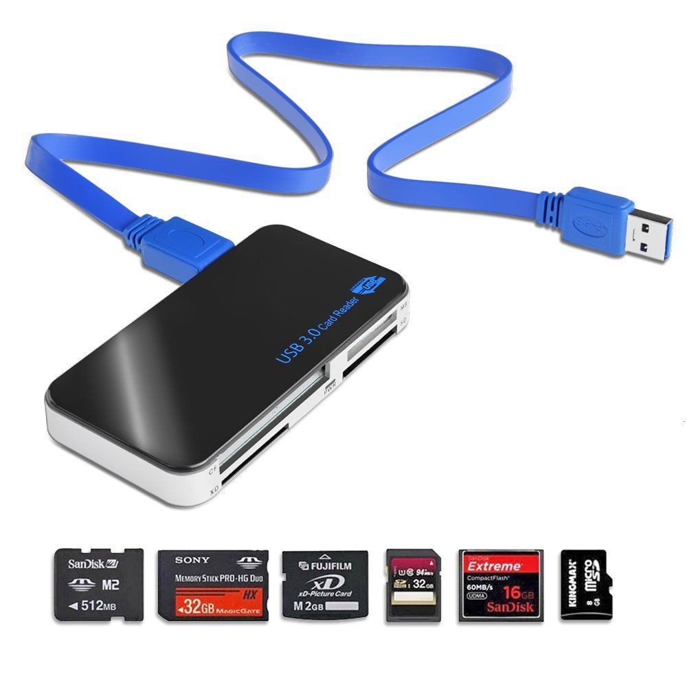 CK00180 All in 1 USB 3.0 Compact Flash Multi Card Reader CF Adapter Micro SD MS XD 5Gbps