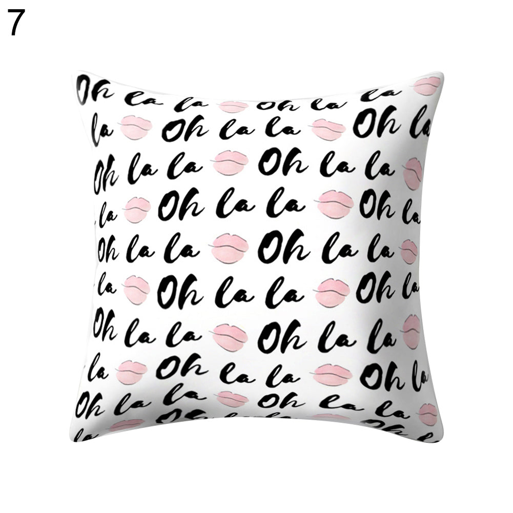 Sexy Lip Peach Skin Cushion Cover Square Throw Pillowcase Coffee House Bar Decor