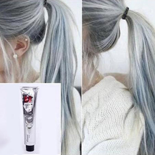 Fashion Men Women 100ml Permanent Natural Light Gray Color Granny Hair Dye Cream