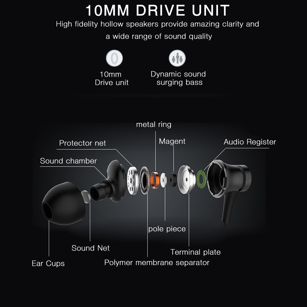 HT1 Neckband Headphone Bluetooth HiFi Powerful Bass Magnet Metal Headset Music Sport Bike Gym Handsfree for phone