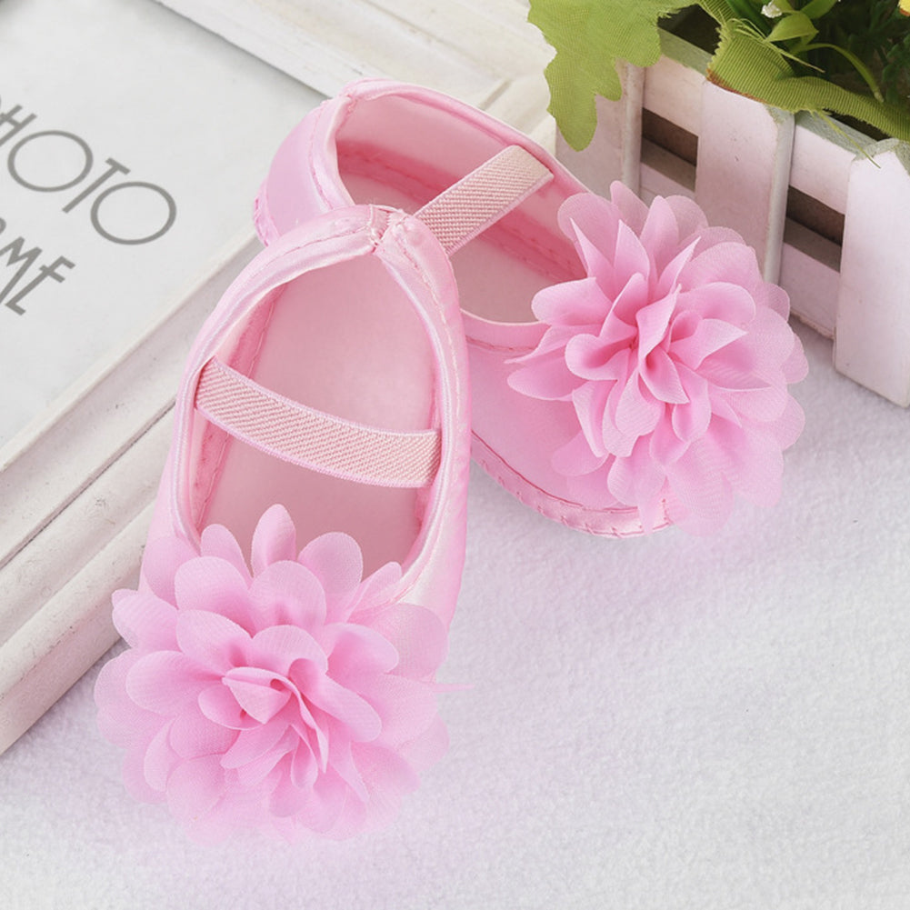 Toddler Baby Kids Girl Bowknot/Flower Anti-slip Princess Slip-on Soft Sole Shoes